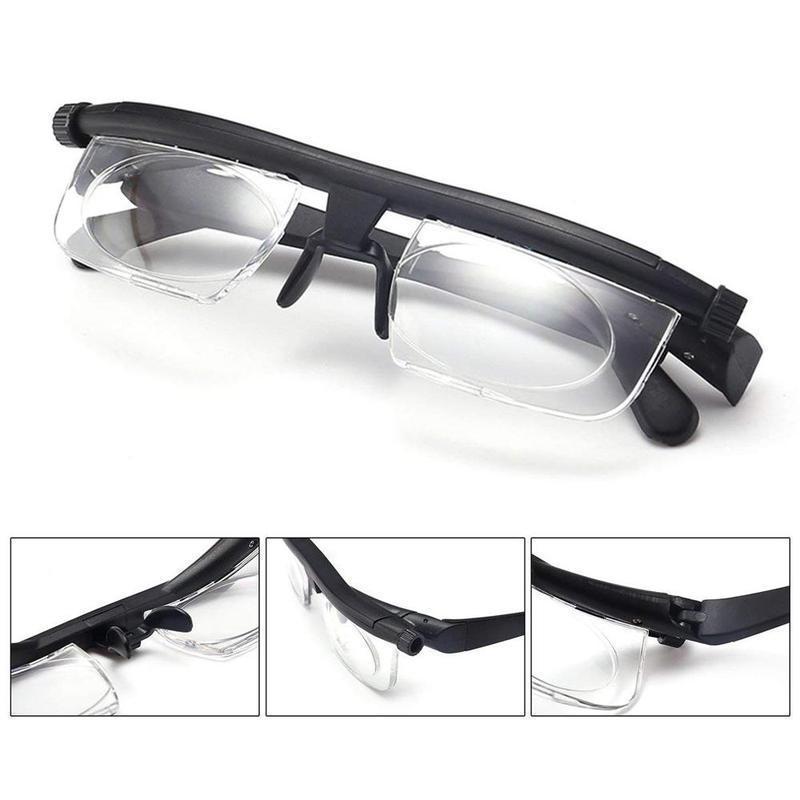 Focusable Reading Glasses for Unisex | Adjustable Zoom Lens | Black