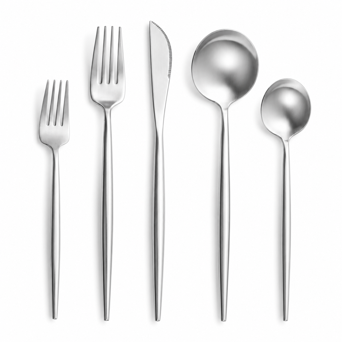 Minimalist Stainless Steel Flatware Set for Dining