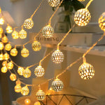 Moroccan Metal Ball String Lights for Terrace