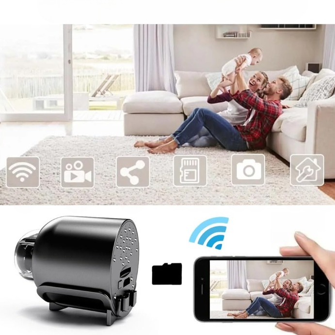 Compact 1080p HD Surveillance Camera - Wi-Fi & 4G Connectivity, App Control, Night Vision, and Motion Alarm