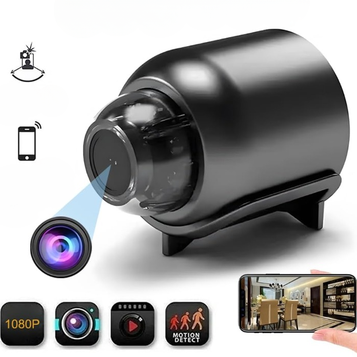 Compact 1080p HD Surveillance Camera - Wi-Fi & 4G Connectivity, App Control, Night Vision, and Motion Alarm