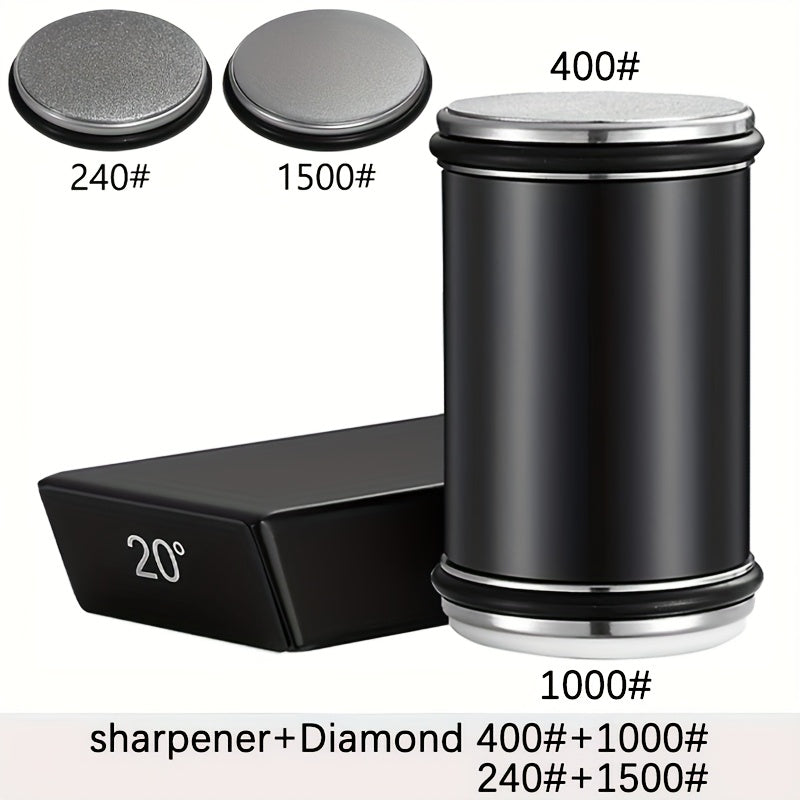 Dual Angle Sharpening Stone Set | Diamond Stone with Magnetic Holder | 15° & 20° Sharpening Angles | Suitable for Wood & Metal