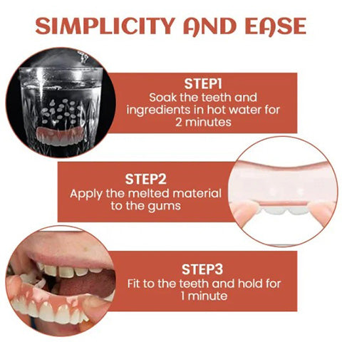 Flexible Silicone Prosthesis Adjustment Set | Comfortable Fit for Upper and Lower Jaw Prosthetics