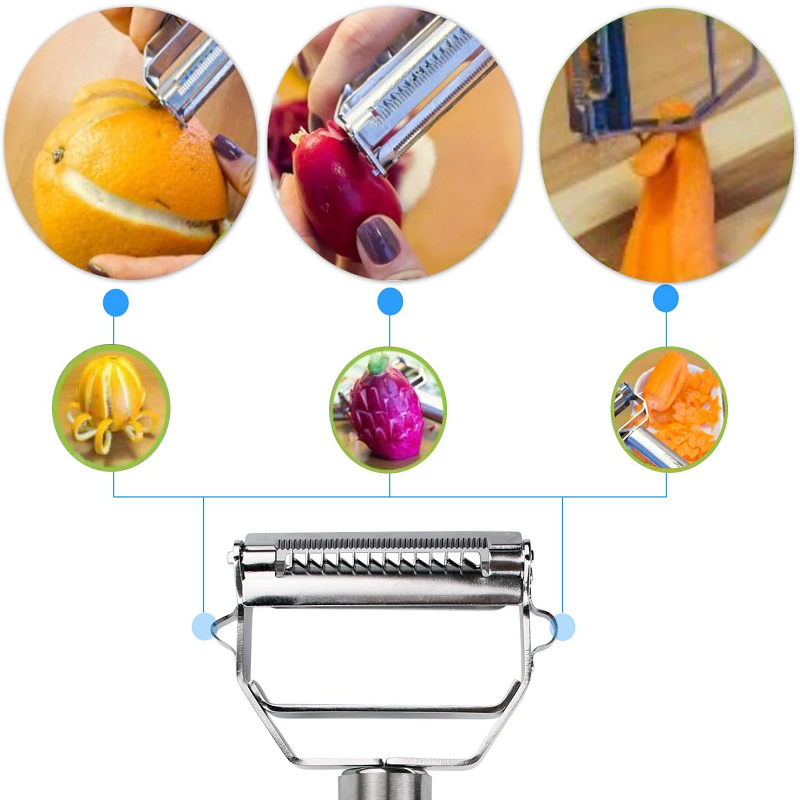 Precision Stainless Steel Multi-Use Vegetable Peeler and Julienne Slicer