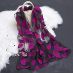 Cut Flower Hollow Motif Silk Scarf