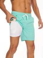 Men's Quick-Drying Stretch Swim Shorts with Phone Pocket