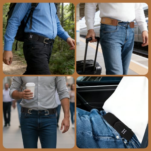 Adjustable Elastic Comfort Belt | Buckle-Free Stretch Belt with Flat Design for Men and Women