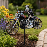 Garden Wind Spinner Featuring Skeleton Rider for Motorcycles