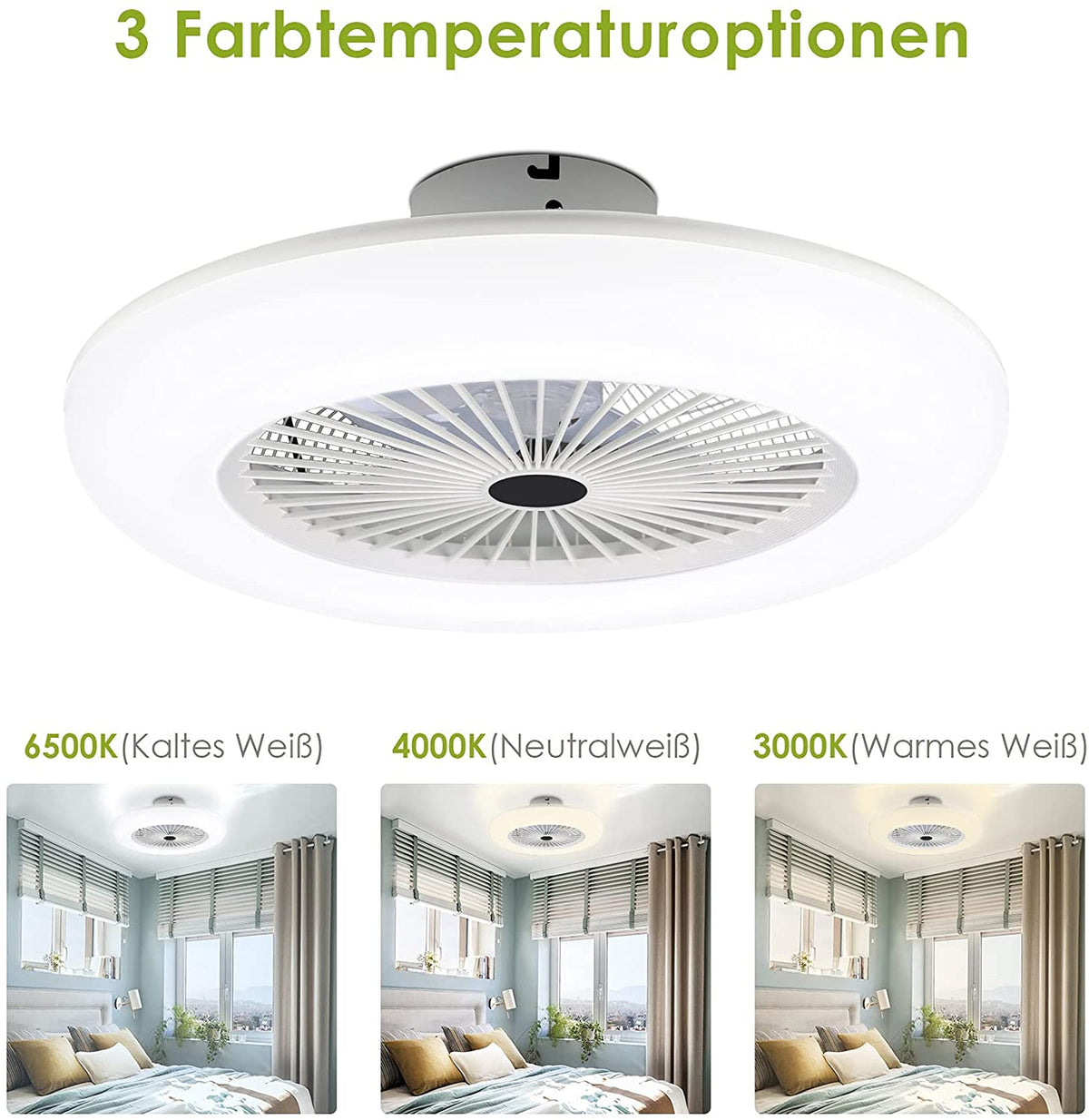 80W Ceiling Fan with Lighting and Remote Control