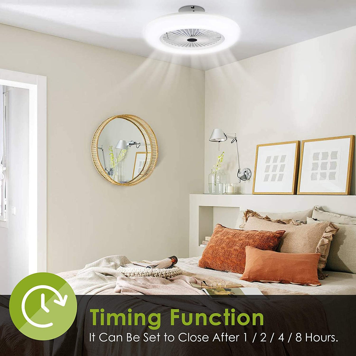 80W Ceiling Fan with Lighting and Remote Control