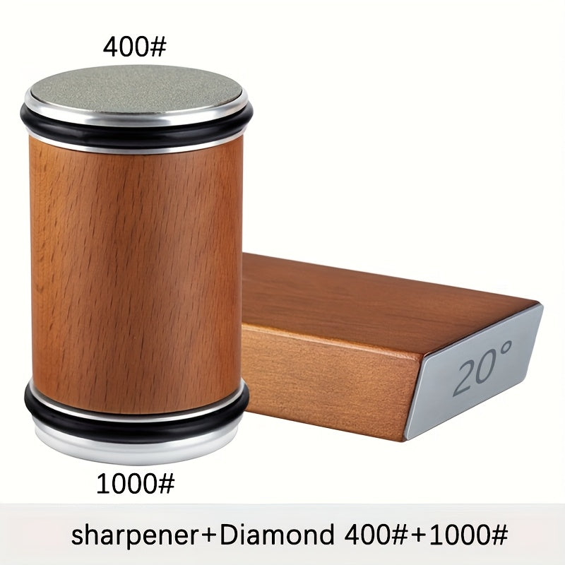 Dual Angle Sharpening Stone Set | Diamond Stone with Magnetic Holder | 15° & 20° Sharpening Angles | Suitable for Wood & Metal