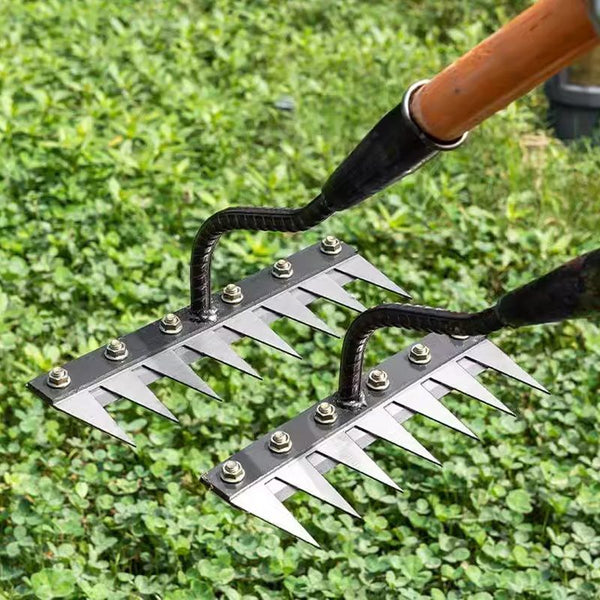 Garden Rake Made of Carbon Steel – Weed Remover, 5–8 Teeth, Sturdy & Rust-Free