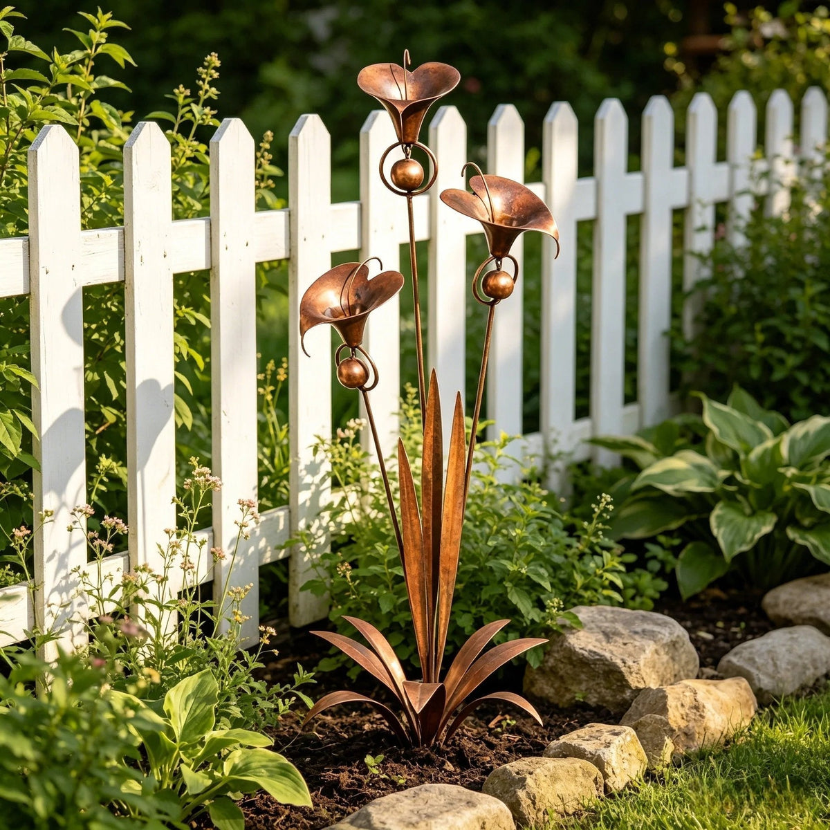 Handcrafted Garden Stake with Wind Chimes