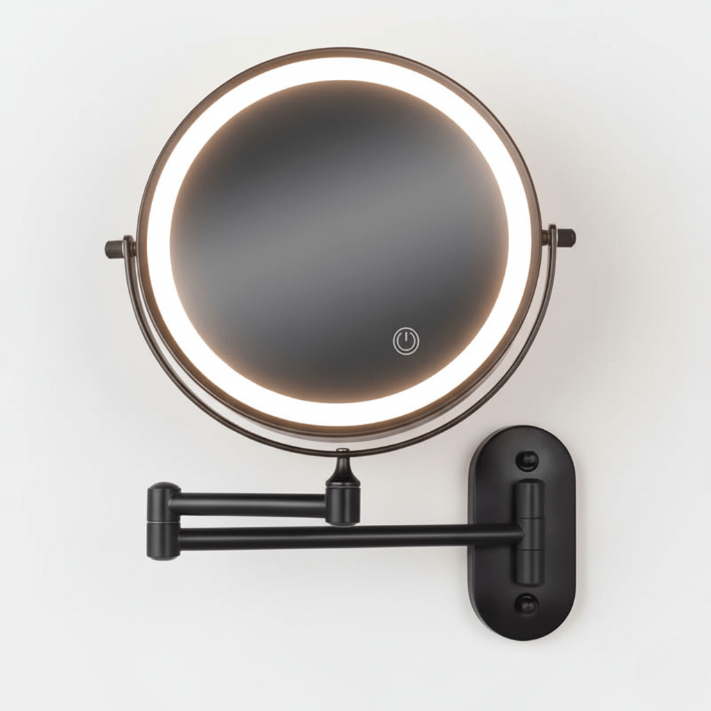 LED Magnifying Mirror with Adjustable Lighting and Rechargeable Battery