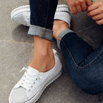 Glitter Metallic Women's Sneakers | Shimmering Casual Shoes | Comfortable Everyday Footwear with 3 cm Heel
