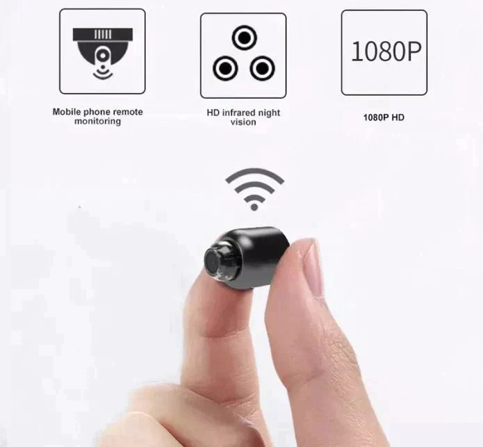 Set of 2 Compact Wireless HD Security Cameras with Night Vision for Child and Pet Monitoring