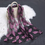 Cut Flower Hollow Motif Silk Scarf