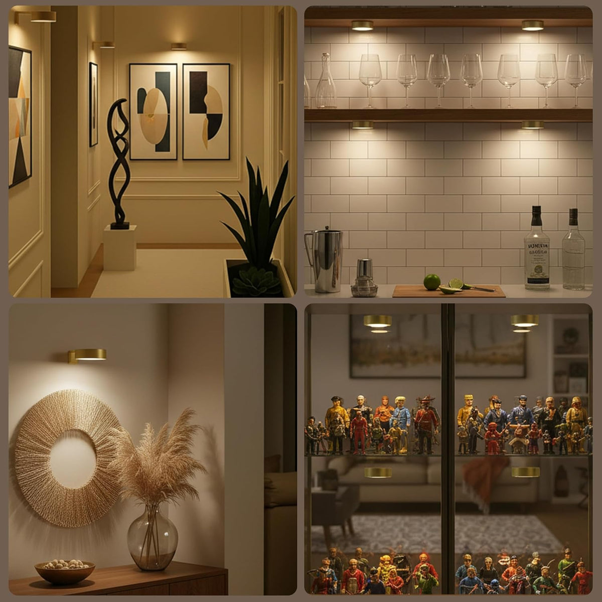 Remote-Controlled Wireless LED Picture Light – Magnetic, No Drilling, Available in Gold or Black
