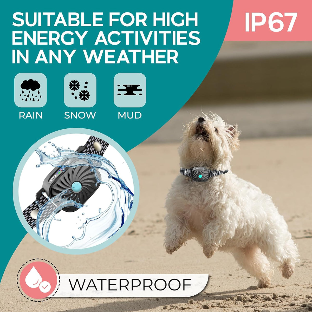 Anti-Bark Collar for Small Dogs | Sound & Vibration Features | IP67 Waterproof | Adjustable & Gentle Training