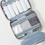 Compact Water-Resistant Travel Cosmetic Organizer | Features 4 Compartments & 360° Hook | Suitable for Men & Women