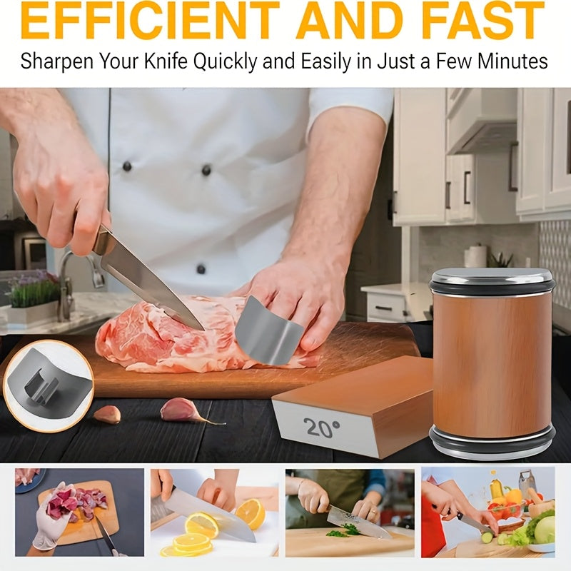 Dual Angle Sharpening Stone Set | Diamond Stone with Magnetic Holder | 15° & 20° Sharpening Angles | Suitable for Wood & Metal