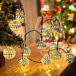 Moroccan Metal Ball String Lights for Terrace