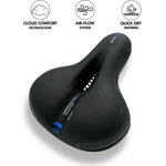 CloudComfort Pro Bicycle Saddle | Pressure-Relieving Memory Foam | Black