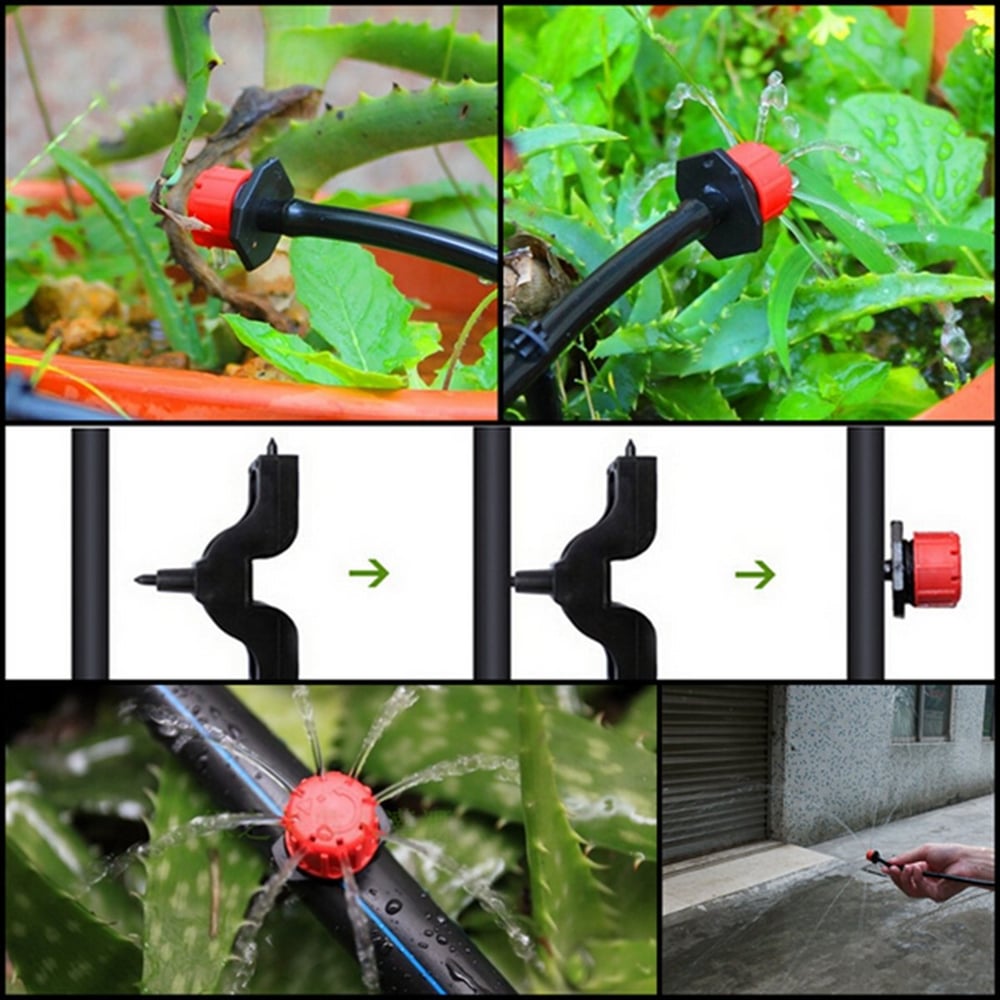 Adjustable Drip Irrigation System for Plants | 360° Water Control | Set of 100 Irrigation Droppers for Gardens, Raised Beds, and Flower Pots
