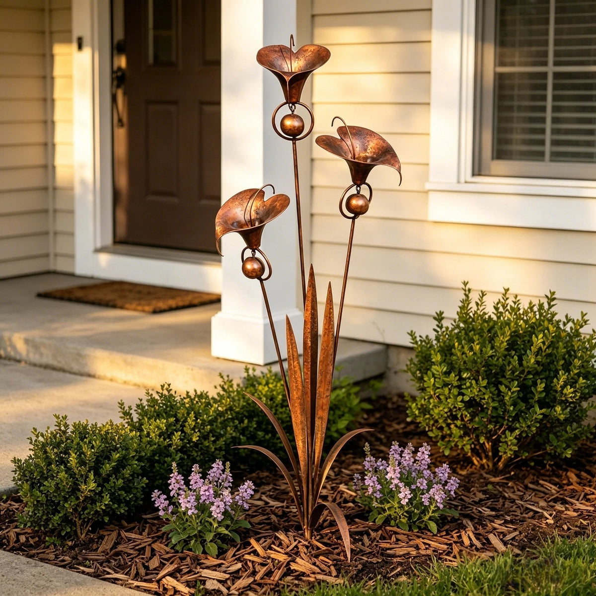 Handcrafted Garden Stake with Wind Chimes