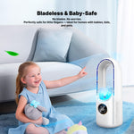 Bladeless Portable Air Cooler | Ultra-Quiet, Ergonomic Design Perfect for Home and Office Use