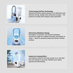 Bladeless Portable Air Cooler | Ultra-Quiet, Ergonomic Design Perfect for Home and Office Use