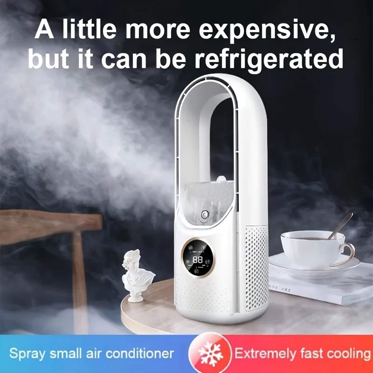 Bladeless Portable Air Cooler | Ultra-Quiet, Ergonomic Design Perfect for Home and Office Use