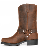 Durable Men's Boots with Harness and Waterproof Leather