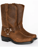 Durable Men's Boots with Harness and Waterproof Leather