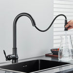 Pull-Out Kitchen Faucet in Antique Bronze for Stylish and Flexible Kitchen Use