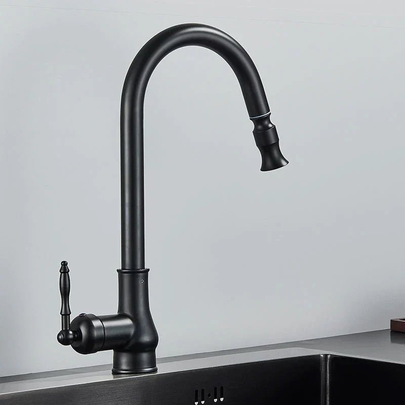 Pull-Out Kitchen Faucet in Antique Bronze for Stylish and Flexible Kitchen Use