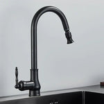 Pull-Out Kitchen Faucet in Antique Bronze for Stylish and Flexible Kitchen Use