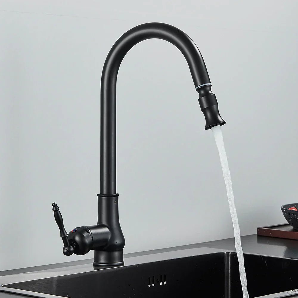 Pull-Out Kitchen Faucet in Antique Bronze for Stylish and Flexible Kitchen Use
