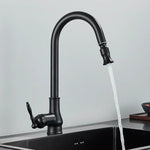 Pull-Out Kitchen Faucet in Antique Bronze for Stylish and Flexible Kitchen Use