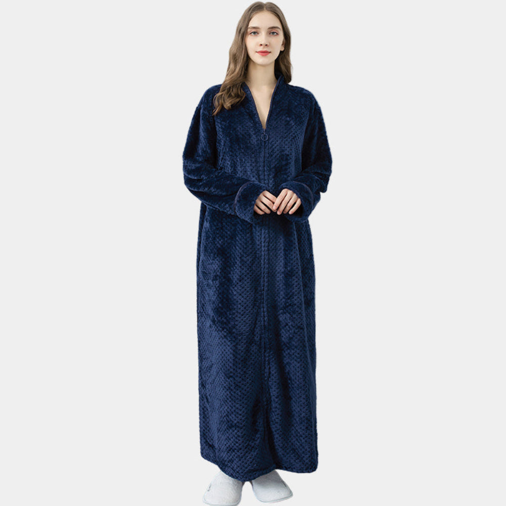 Women's Long Thermal Flannel Bathrobe