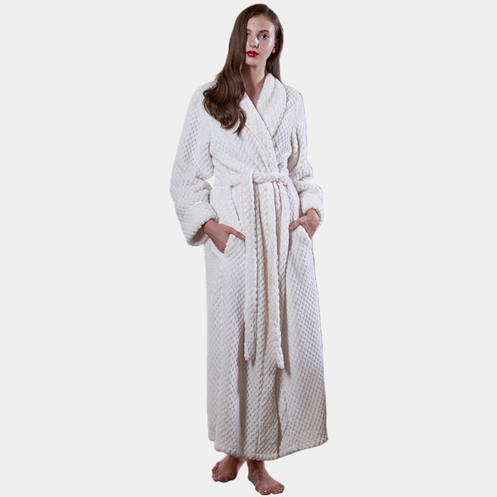 Women's Long Thermal Flannel Bathrobe
