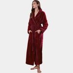 Women's Long Thermal Flannel Bathrobe