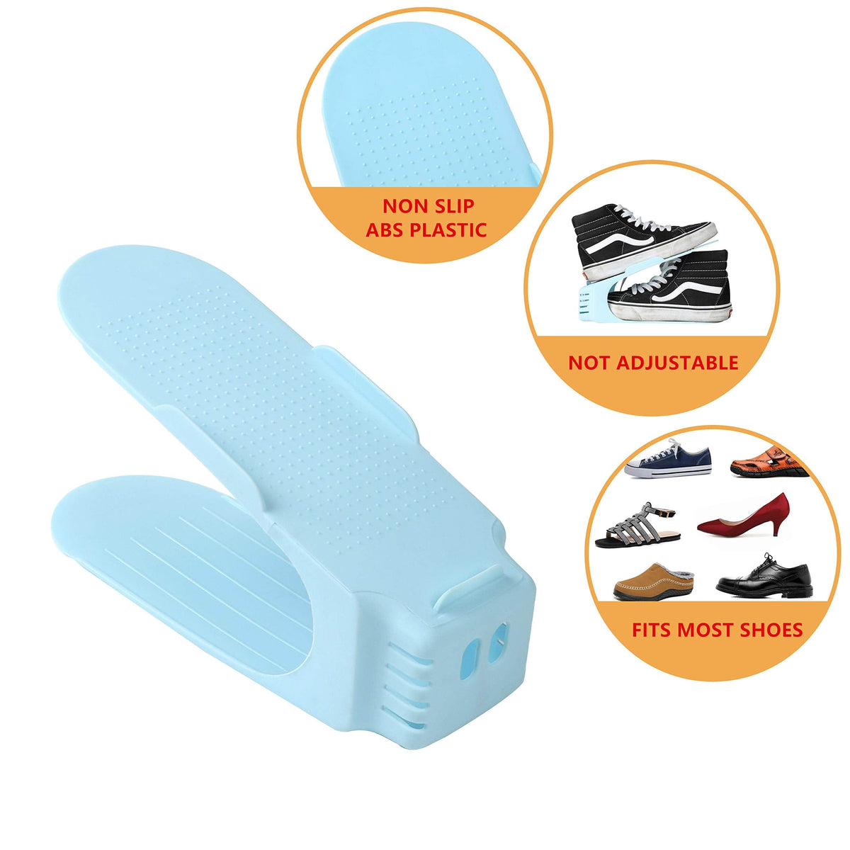 6-Piece Shoe Organizer Set for Wardrobe | Space-Saving Double Storage Shoe Rack | Stackable Shoe Holder