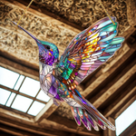 Stained Glass Effect Bluebird Window Suncatcher Hanging Decor