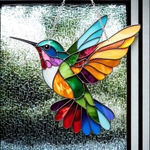 Stained Glass Effect Bluebird Window Suncatcher Hanging Decor