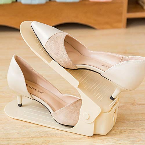 6-Piece Shoe Organizer Set for Wardrobe | Space-Saving Double Storage Shoe Rack | Stackable Shoe Holder
