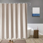 Bohemian Linen Shower Curtain with Tassels & Waterproof Design