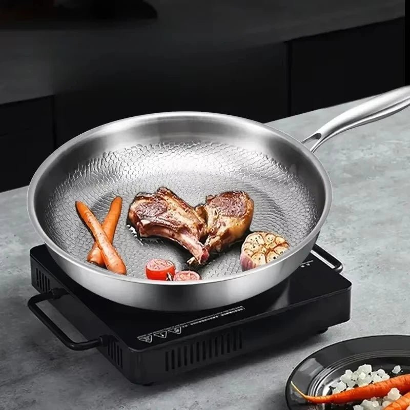 Hammered Titanium Non-Stick Frying Pan for Induction Cooktops and Everyday Cooking