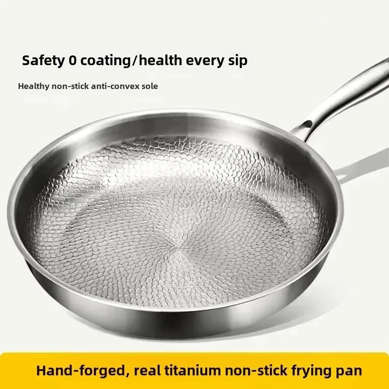 Hammered Titanium Non-Stick Frying Pan for Induction Cooktops and Everyday Cooking