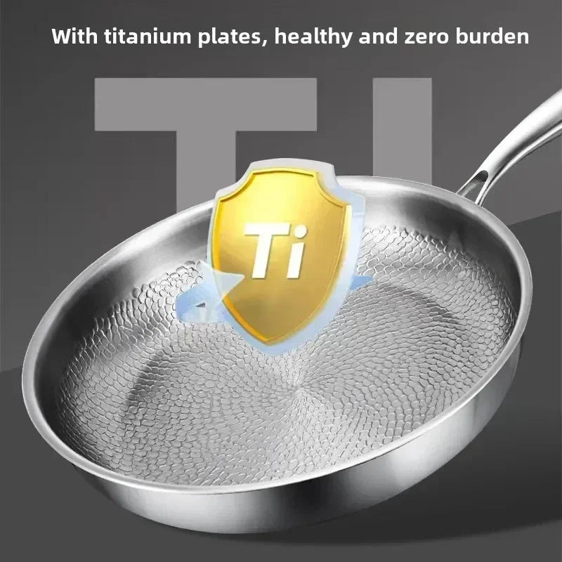 Hammered Titanium Non-Stick Frying Pan for Induction Cooktops and Everyday Cooking